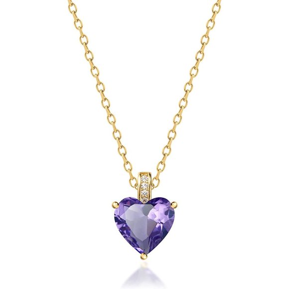 Genuine Birthstone Necklace for Girls Women, Heart Love Necklace for Twe… - Picture 12 of 16